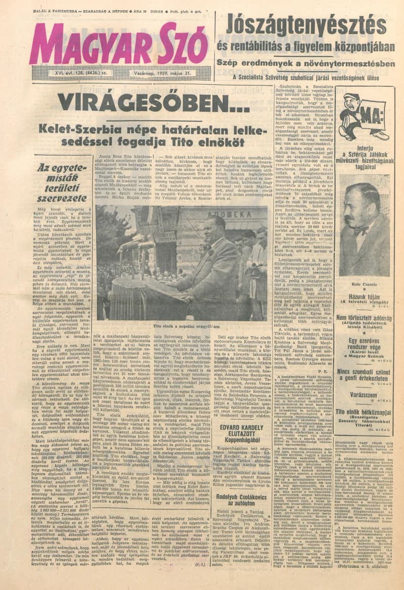 Magyar Szó, 16. évf. 1959. május 31. 128. sz. 1–26. oldal