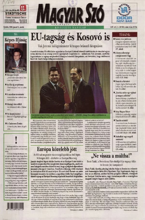 Magyar Szó, 65. évf. 2008. január 9. 5. sz. 1–20. oldal