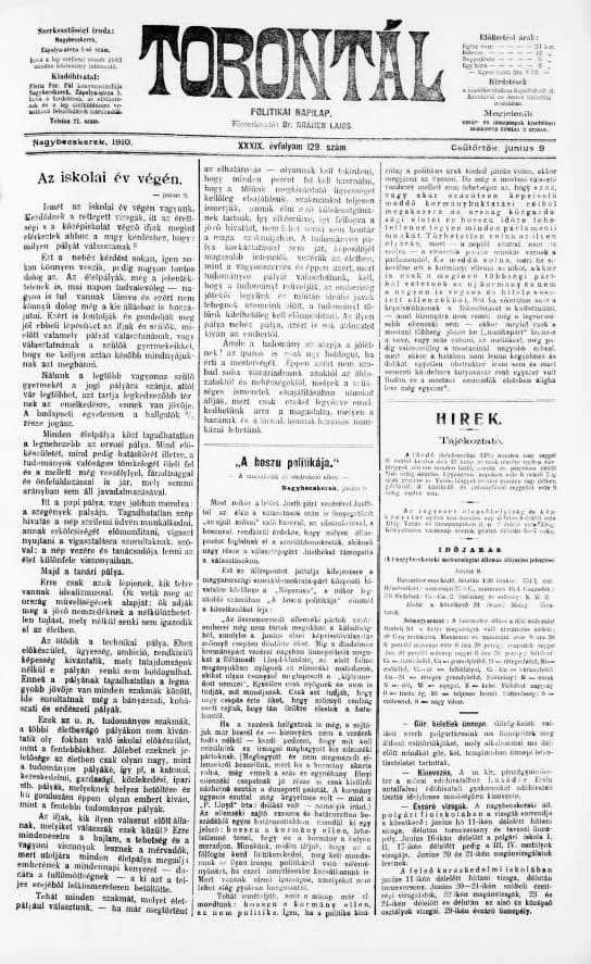 Torontál, 39. évf. 1910. június 9. 129. sz.