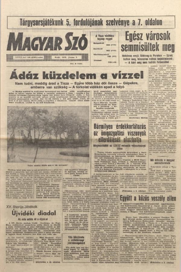Magyar Szó, 27. évf. 1970. június 2. 149. sz. 1–16. oldal