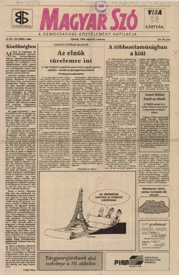 Magyar Szó, 51. évf. 1994. május 29. 104. sz.