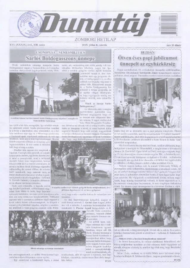 Dunatáj, 17. évf. 2015. július 8. 838. sz.