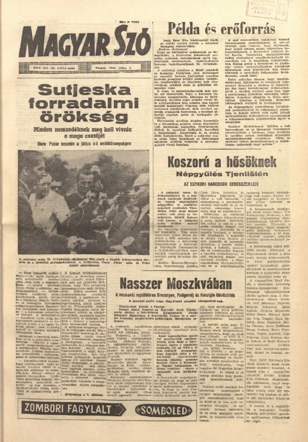 Magyar Szó, 25. évf. 1968. július 5. 183. sz. 1–10. oldal