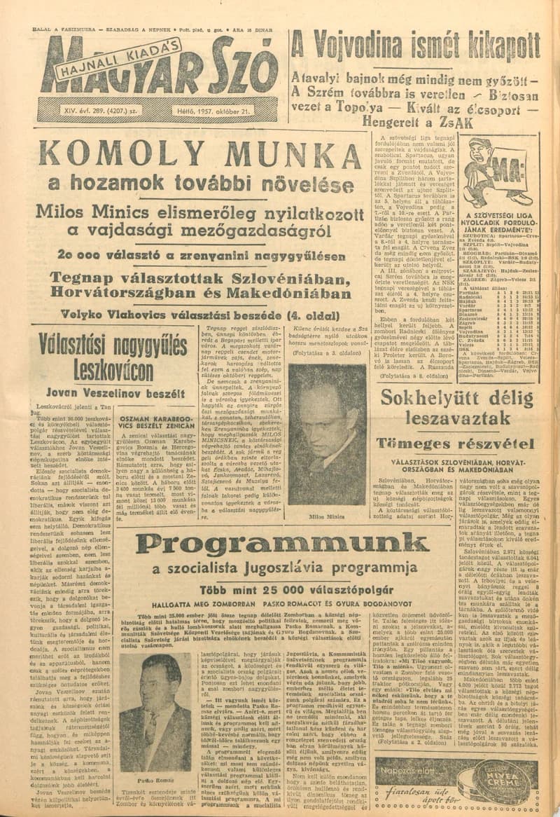 Magyar Szó, 14. évf. 1957. október 21. 289. sz. 1–10. oldal