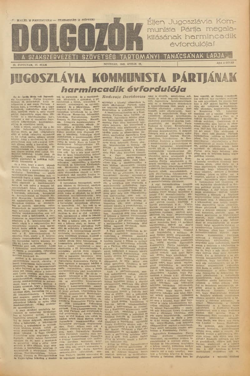 Dolgozók, 3. évf. 1949. április 22. 17. sz.