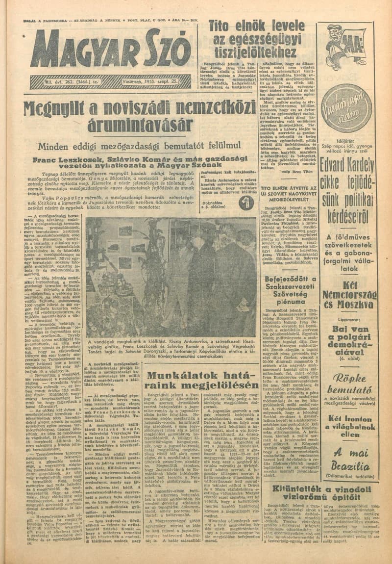 Magyar Szó, 12. évf. 1955. szeptember 25. 262. sz. 1–14. oldal