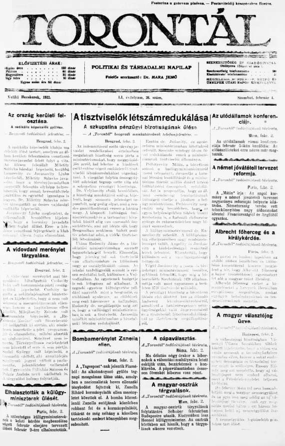 Torontál, 51. évf. 1922. február 4. 26. sz.