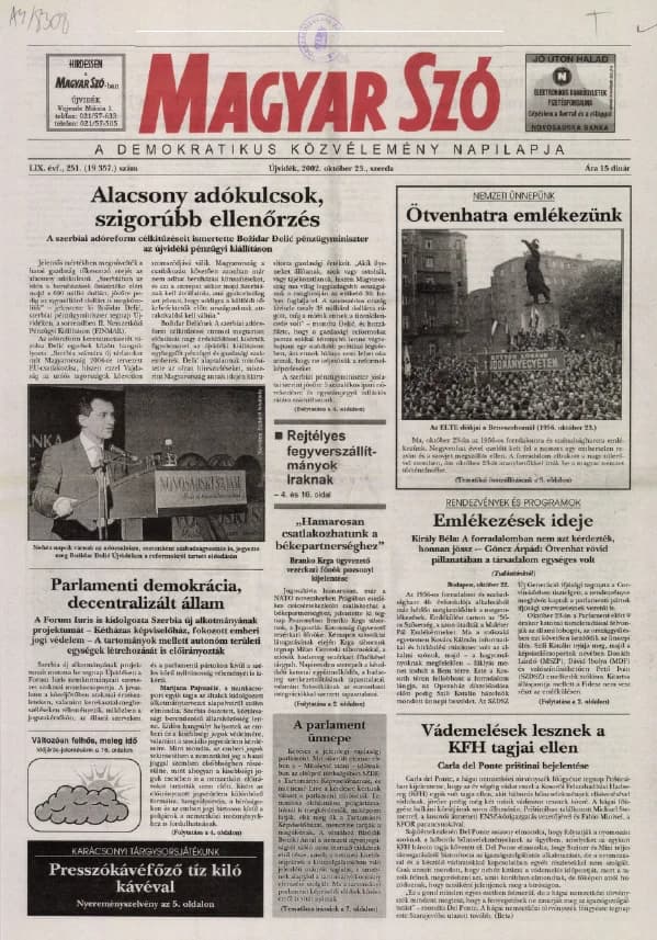 Magyar Szó, 59. évf. 2002. október 23. 251. sz. 1–16. oldal