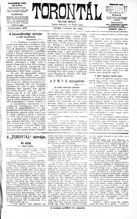 Torontál, 28. évf. 1899. július 13. 158. sz.