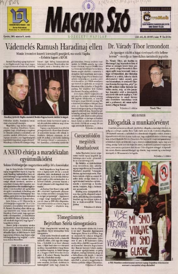Magyar Szó, 62. évf. 2005. március 9. 56. sz. 1–20. oldal