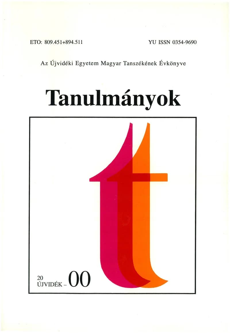Tanulmányok, 30. évf. 2000. 33. sz. 1–153. oldal