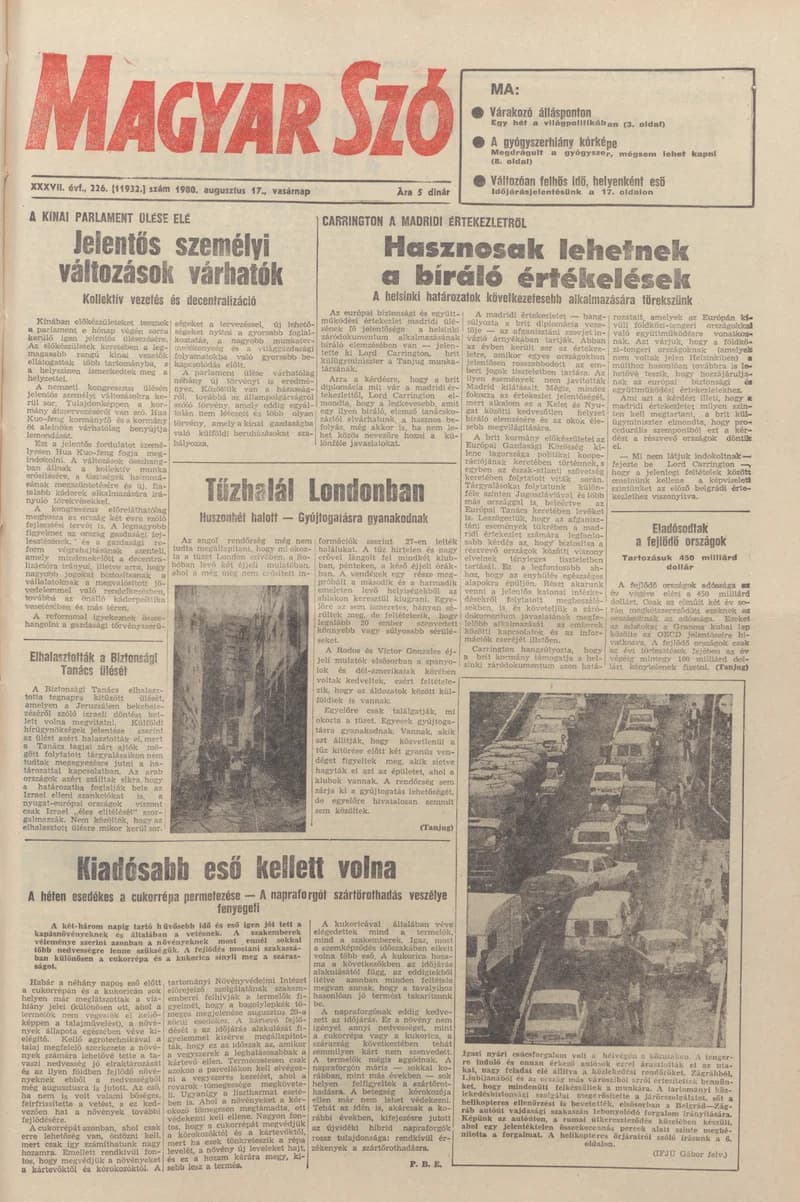 Magyar Szó, 37. évf. 1980. augusztus 17. 226. sz. 1–28. oldal