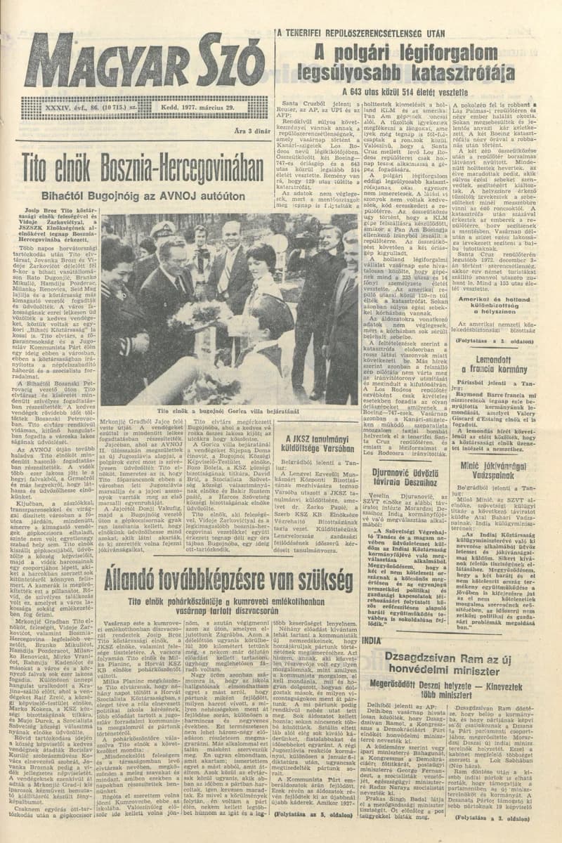 Magyar Szó, 34. évf. 1977. március 29. 86. sz.