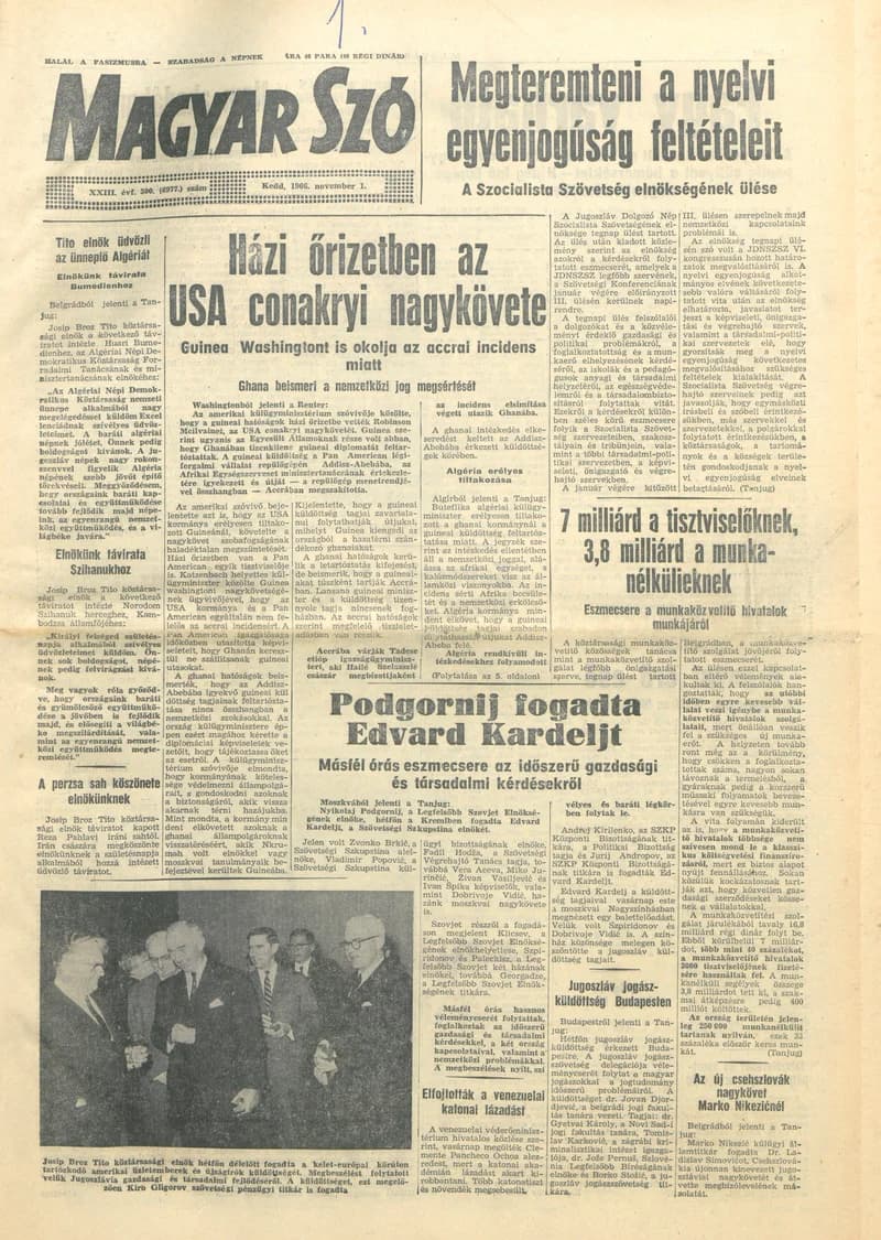 Magyar Szó, 23. évf. 1966. november 1. 300. sz.