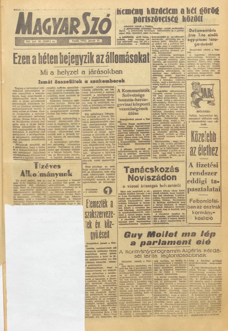 Magyar Szó, 13. évf. 1956. január 31. 28. sz. 1–10. oldal