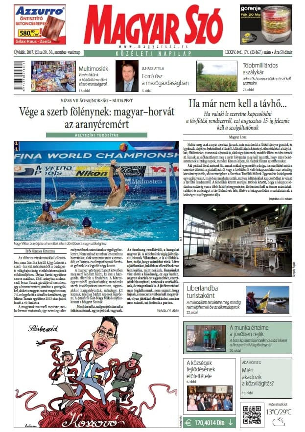 Magyar Szó, 74. évf. 2017. július 29. – 30. 174. sz. 1–32. oldal