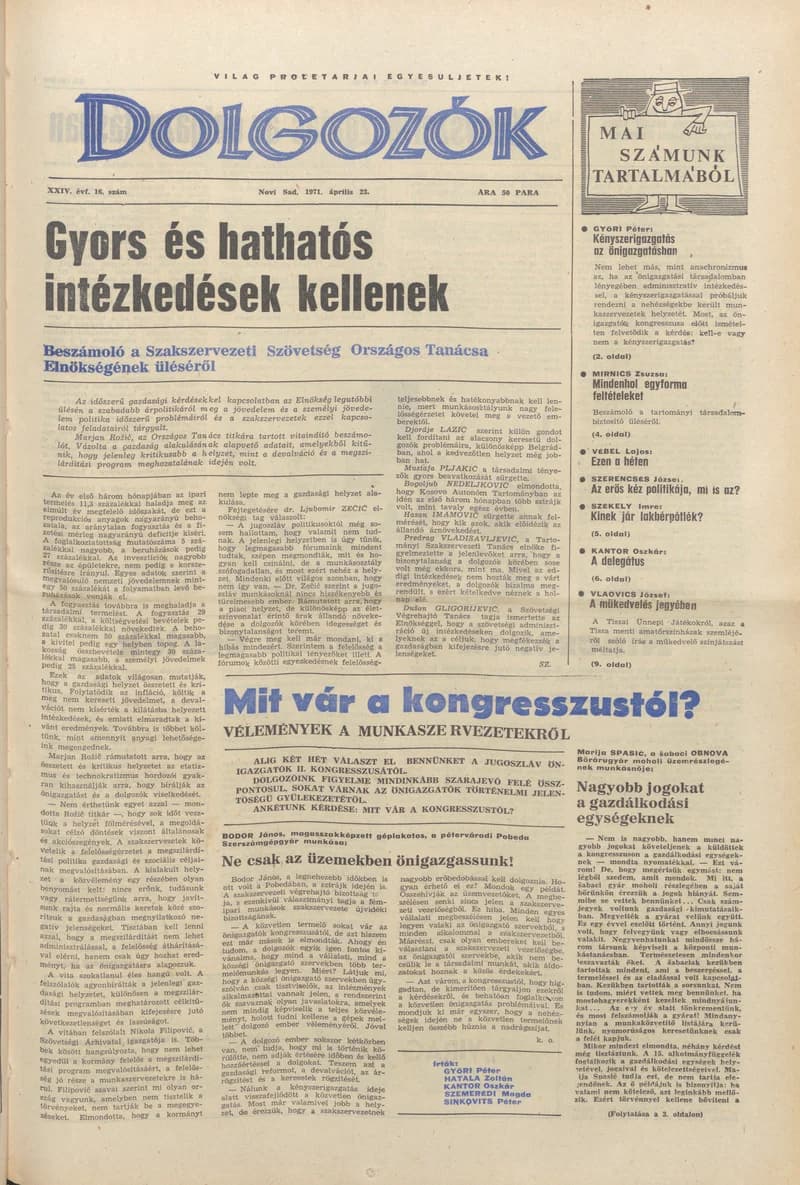 Dolgozók, 25. évf. 1971. április 23. 16. sz.