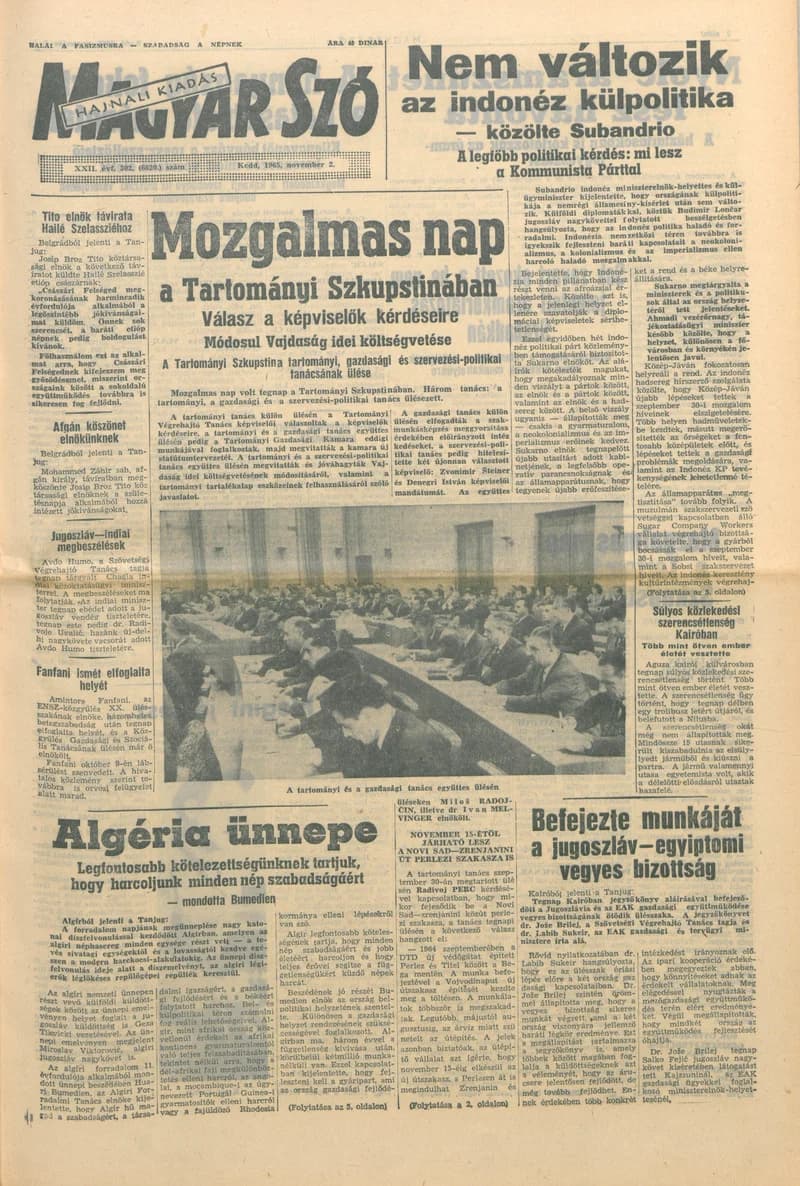Magyar Szó, 22. évf. 1965. november 2. 302. sz.