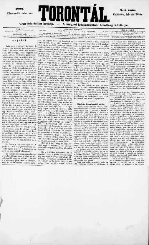 Torontál, 9. évf. 1880. február 26. 9. sz.