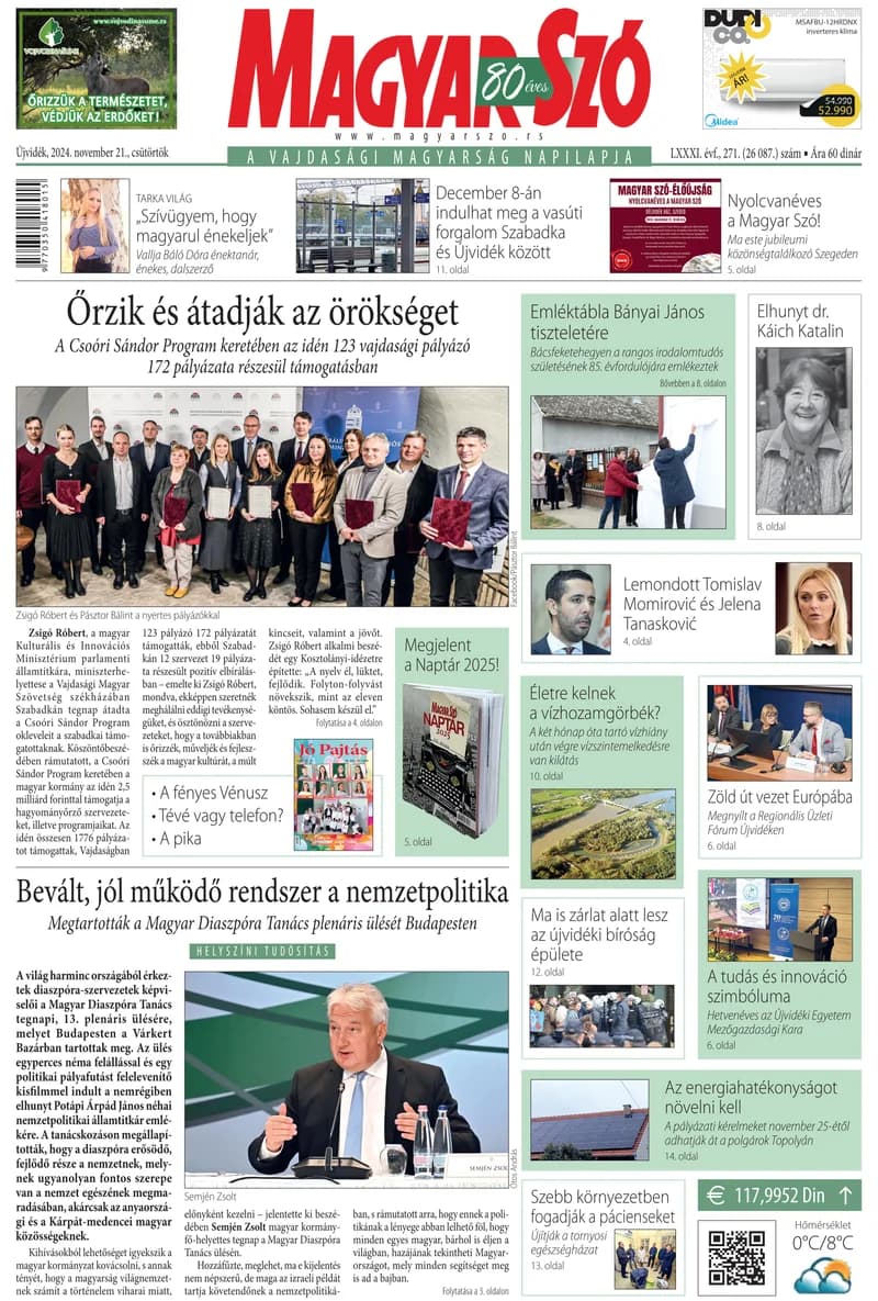 Magyar Szó, 81. évf. 2024. november 21. 271. sz. 1–20. oldal