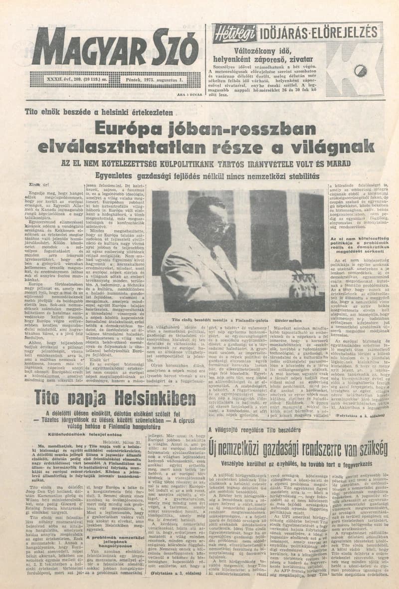 Magyar Szó, 32. évf. 1975. augusztus 1. 209. sz.