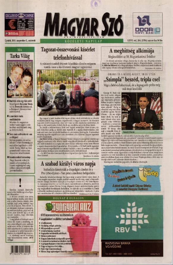 Magyar Szó, 67. évf. 2010. szeptember 2. 204. sz. 1–20. oldal