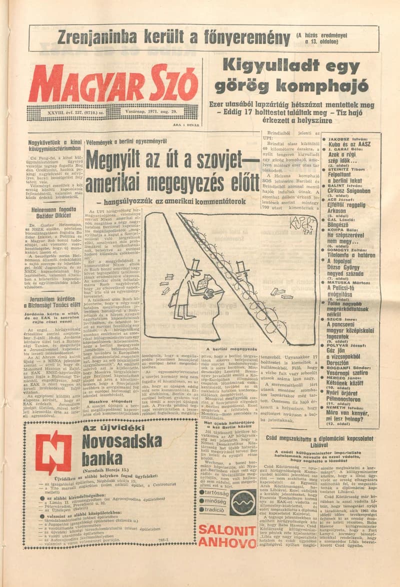 Magyar Szó, 28. évf. 1971. augusztus 29. 237. sz. 1–30. oldal