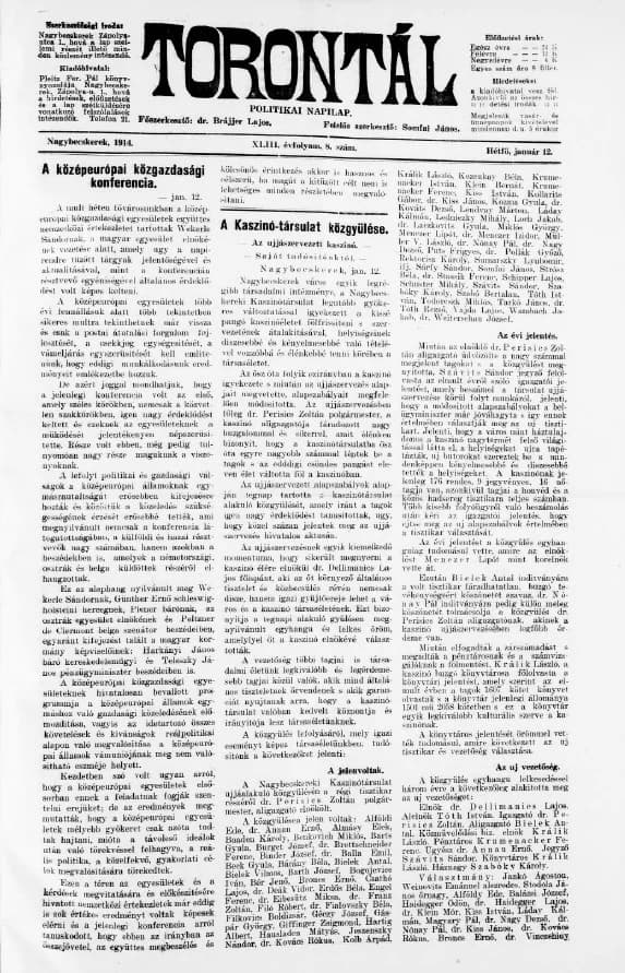 Torontál, 43. évf. 1914. január 12. 8. sz.