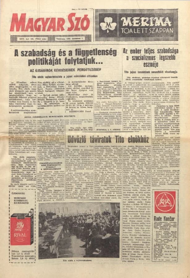 Magyar Szó, 25. évf. 1968. december 1. 330. sz. 1–32. oldal