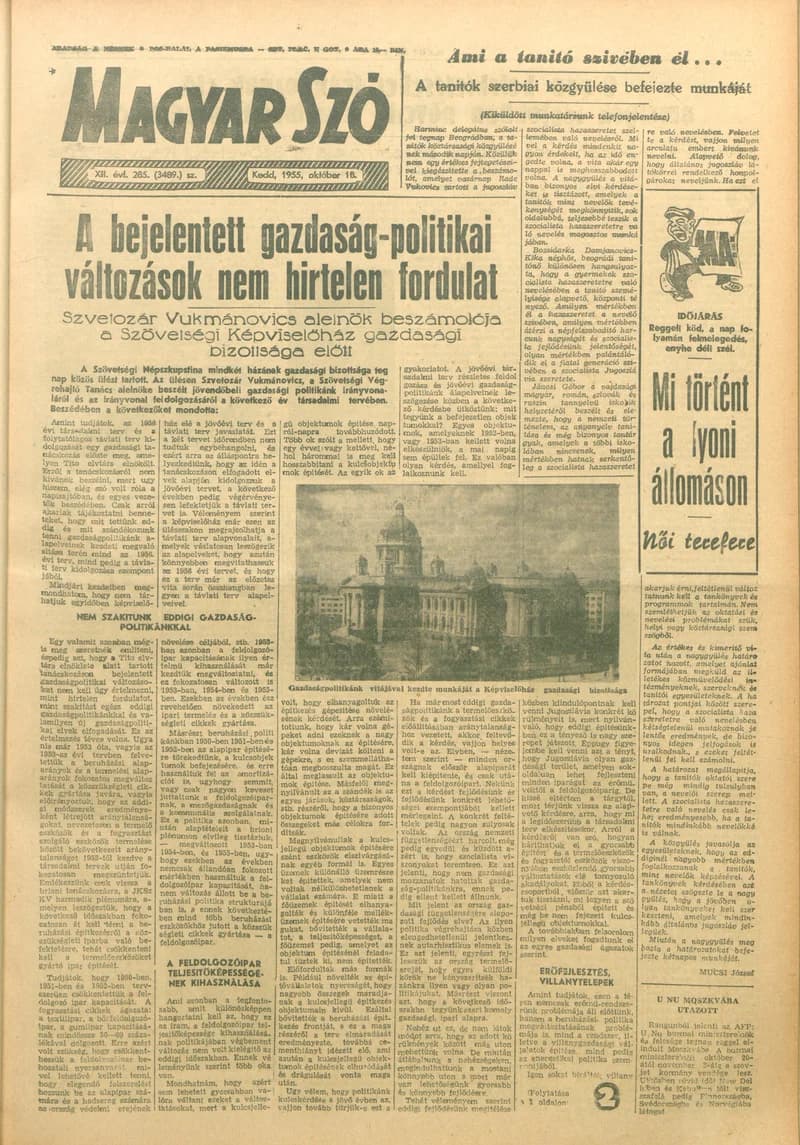 Magyar Szó, 12. évf. 1955. október 18. 285. sz. 1–8. oldal