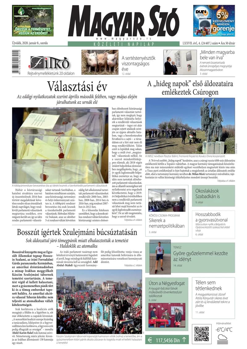 Magyar Szó, 77. évf. 2020. január 8. 4. sz. 1–16. oldal
