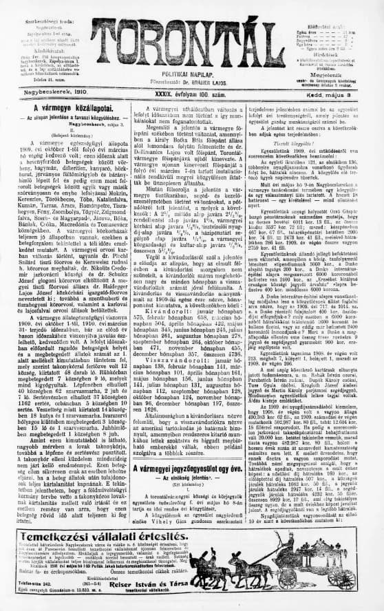 Torontál, 39. évf. 1910. május 3. 100. sz.