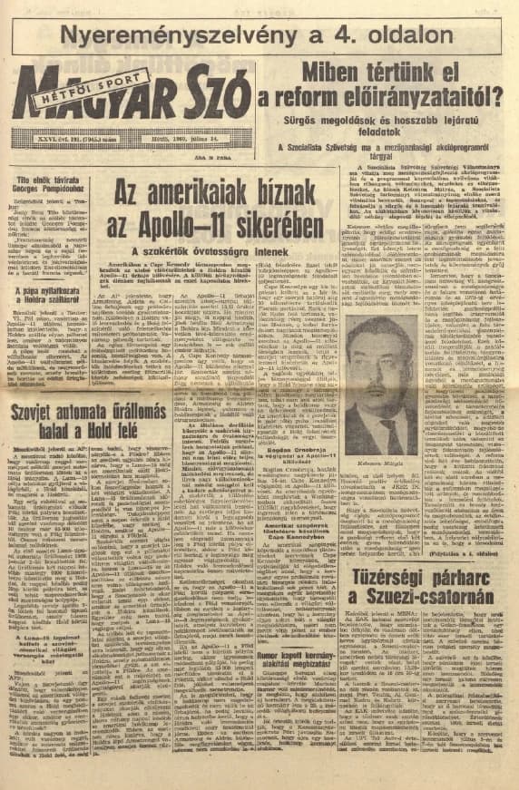 Magyar Szó, 26. évf. 1969. július 14. 191. sz. 1–12. oldal