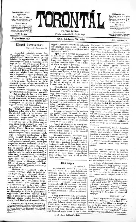 Torontál, 30. évf. 1901. november 18. 264. sz.