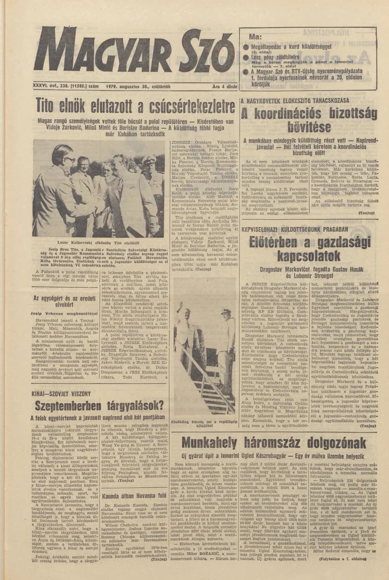 Magyar Szó, 36. évf. 1979. augusztus 30. 238. sz. 1–16. oldal