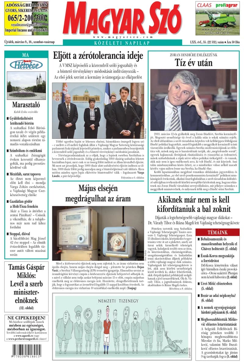 Magyar Szó, 70. évf. 2013. március 9. – 10. 55. sz. 1–48. oldal