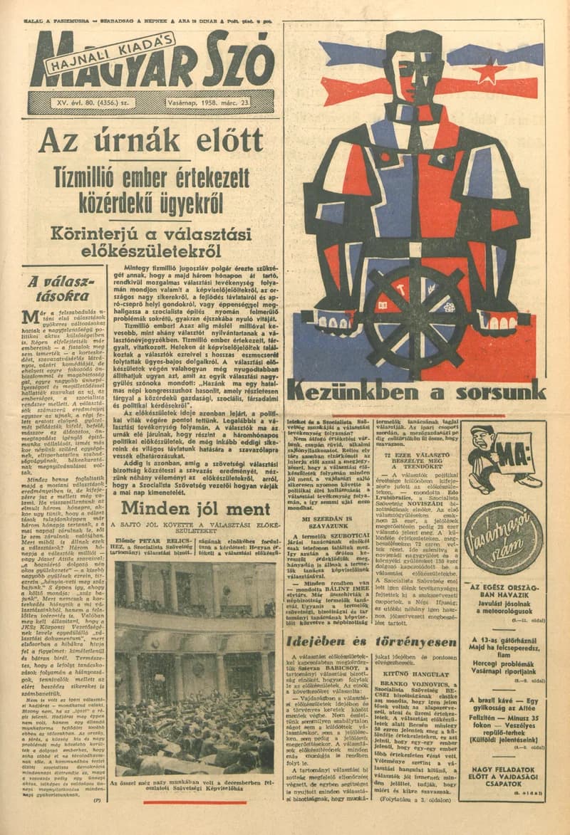 Magyar Szó, 15. évf. 1958. március 23. 80. sz. 1–14. oldal