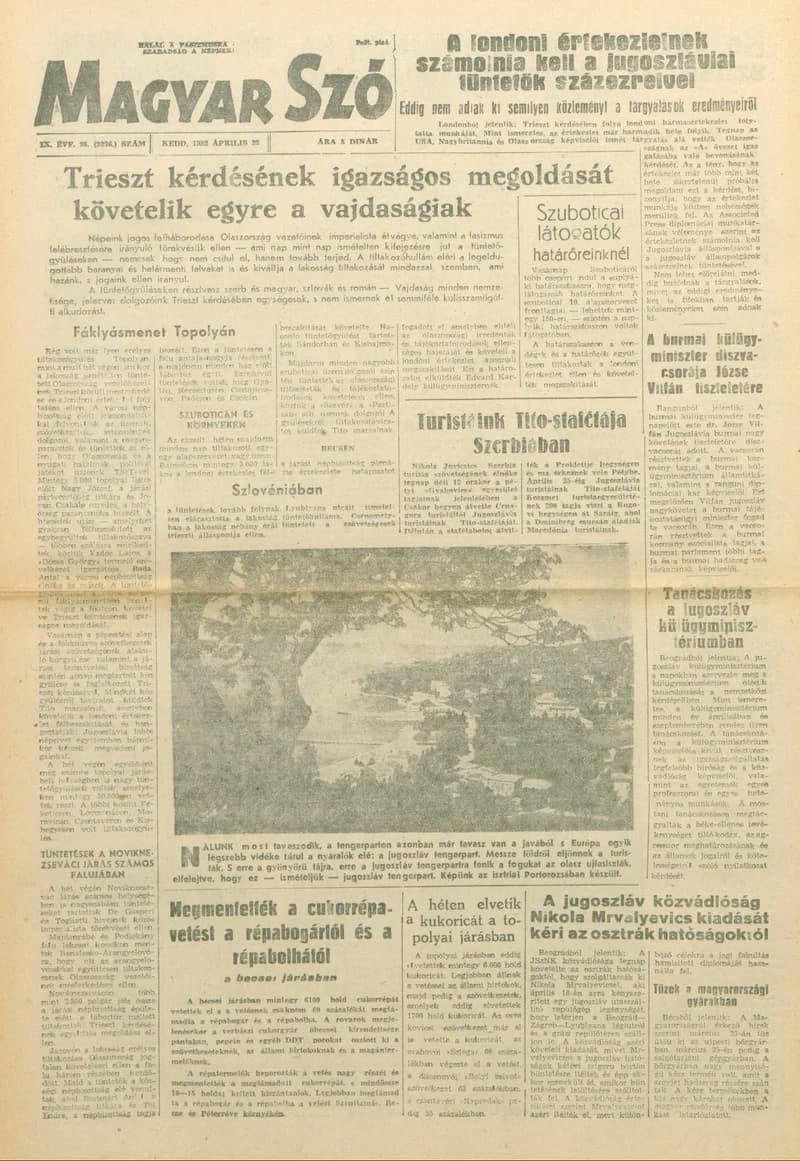 Magyar Szó, 9. évf. 1952. április 22. 98. sz. 1–6. oldal