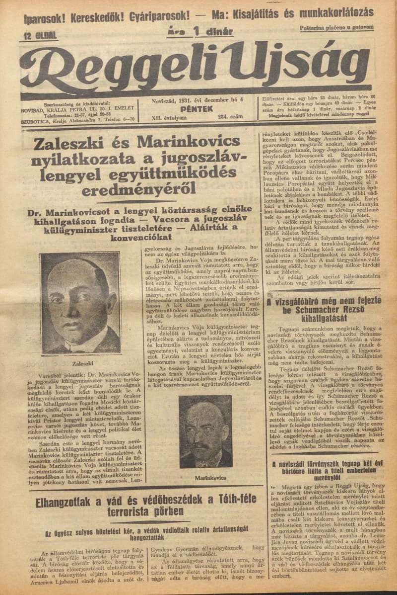 Reggeli Újság, 12. évf. 1931. december 4. 284. sz.