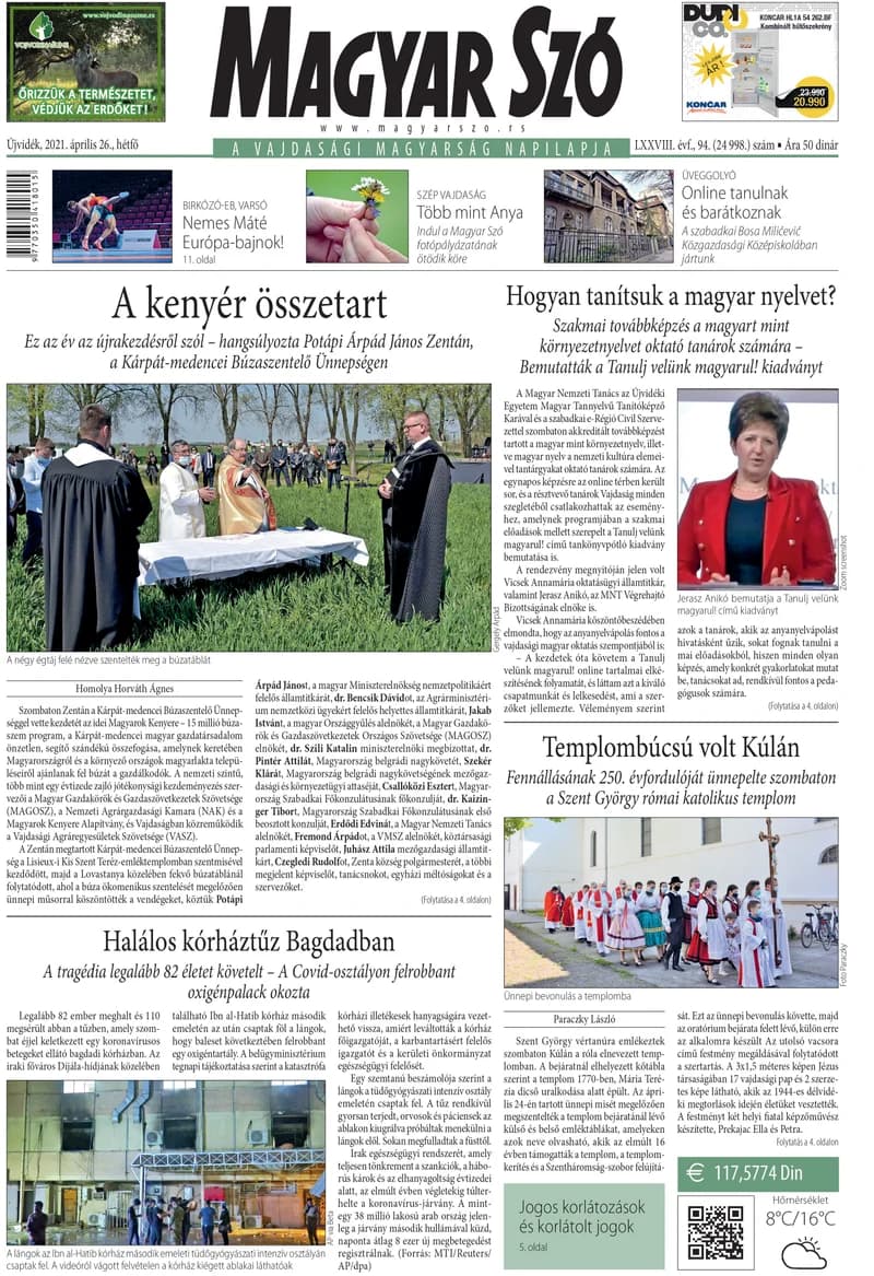 Magyar Szó, 78. évf. 2021. április 26. 94. sz. 1–16. oldal