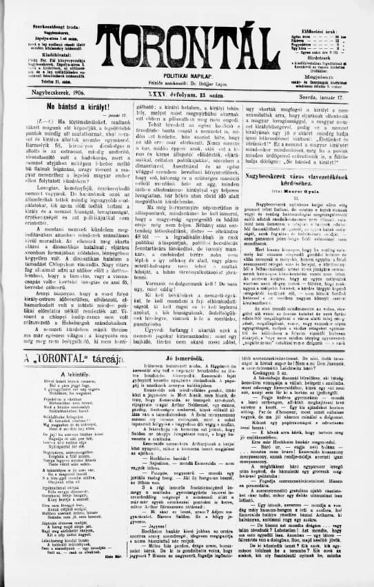 Torontál, 35. évf. 1906. január 17. 13. sz.