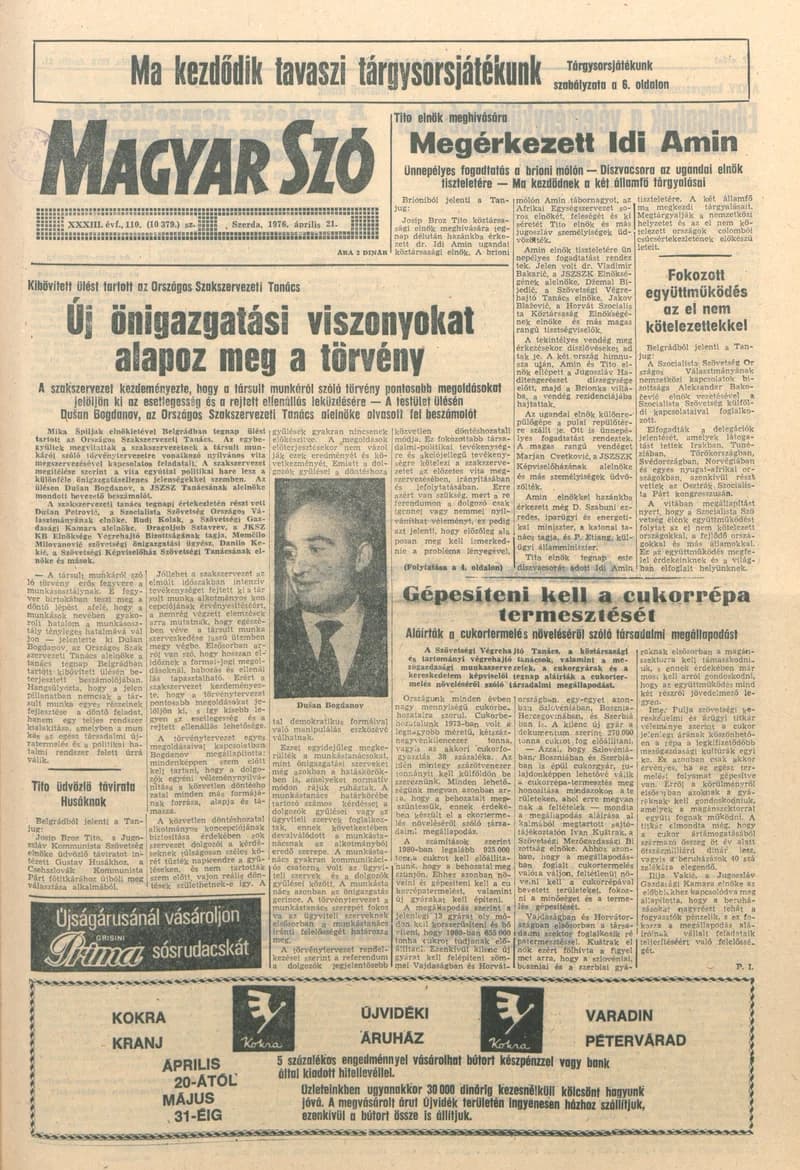 Magyar Szó, 33. évf. 1976. április 21. 110. sz. 1–20. oldal
