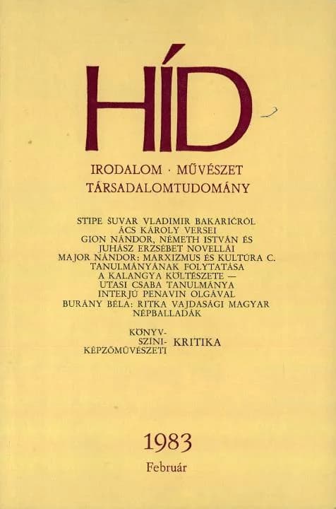 Híd, 47. évf. 1983. február. 2. sz. 133–276. oldal