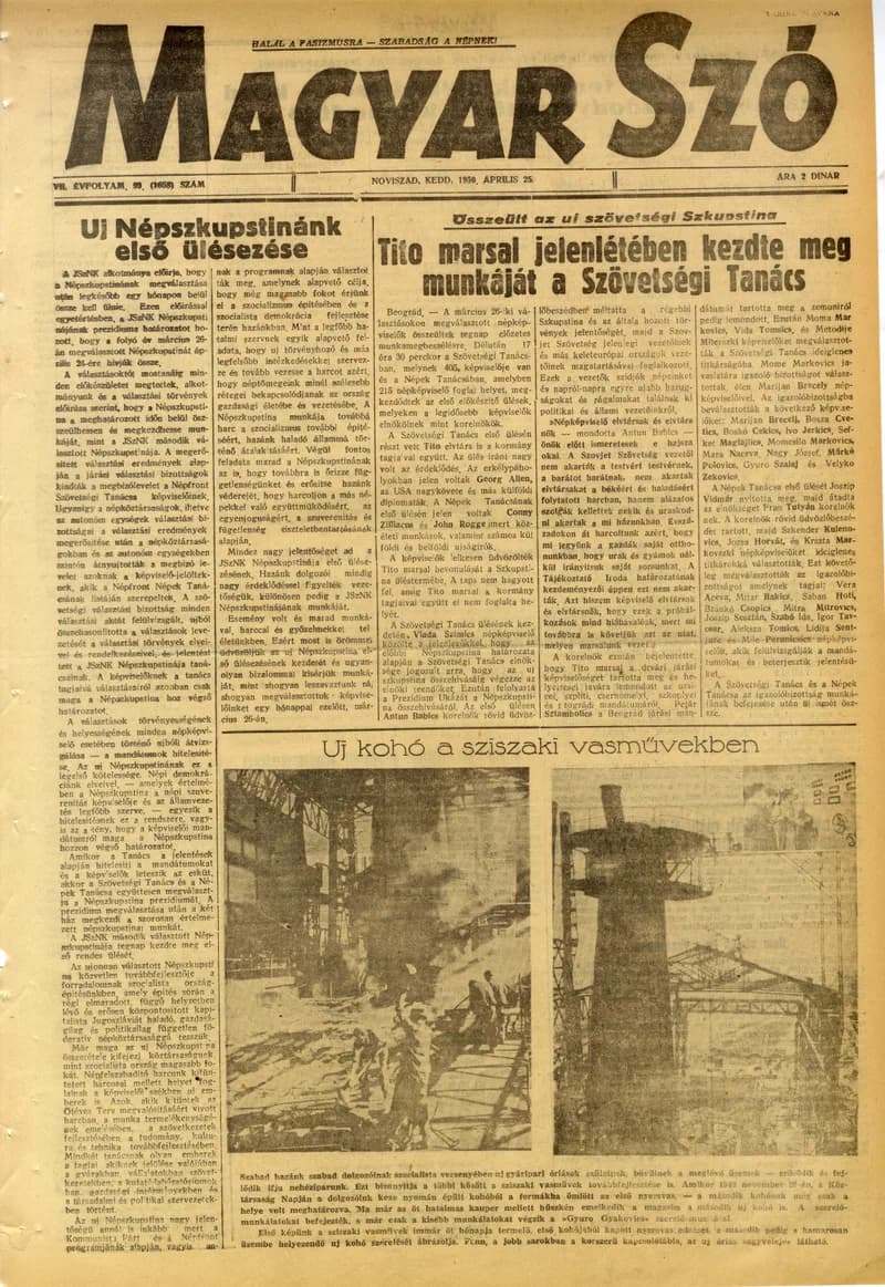 Magyar Szó, 7. évf. 1950. április 25. 99. sz. 1–6. oldal