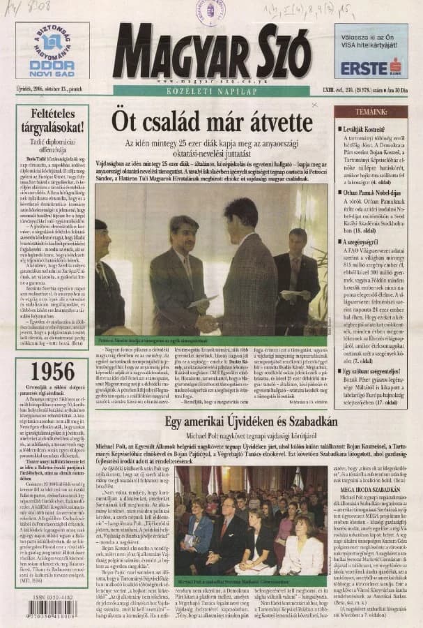 Magyar Szó, 63. évf. 2006. október 13. 239. sz. 1–20. oldal