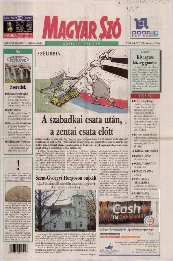 Magyar Szó, 67. évf. 2010. február 13. – 14. 35. sz. 1–48. oldal