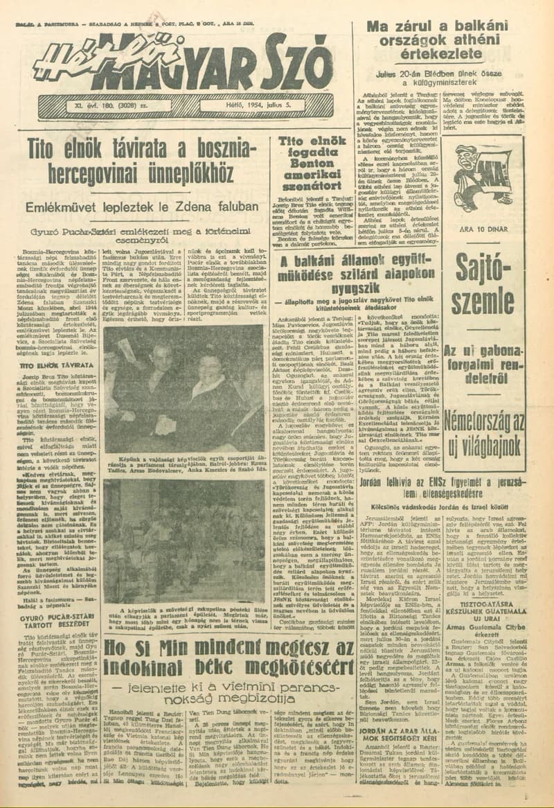 Magyar Szó, 11. évf. 1954. július 5. 180. sz. 1–6. oldal