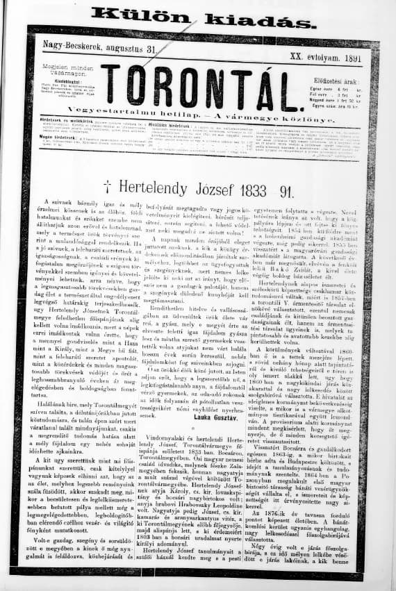 Torontál, 20. évf. 1891. augusztus 31. 35. sz.
