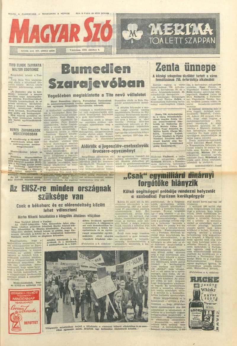 Magyar Szó, 23. évf. 1966. október 9. 277. sz.