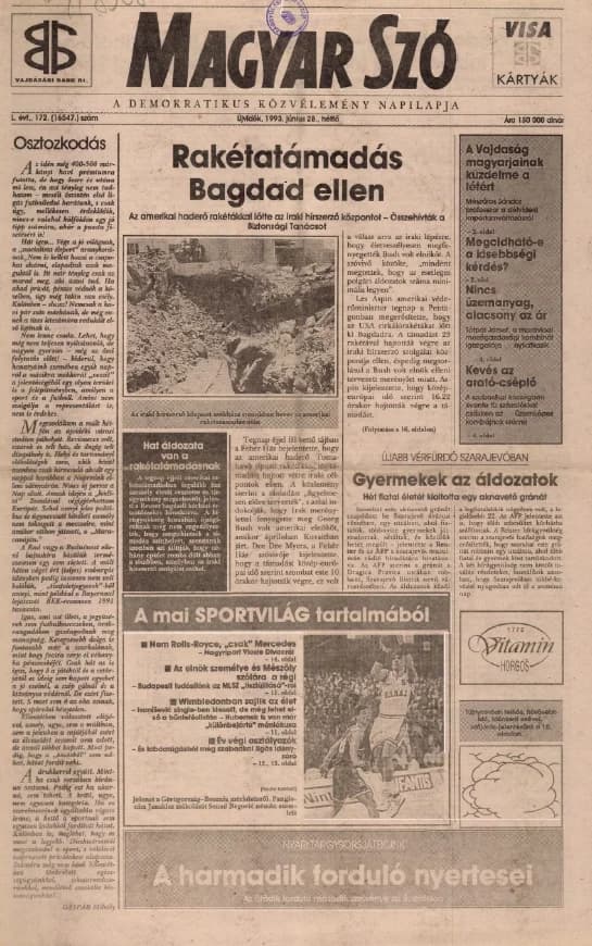 Magyar Szó, 50. évf. 1993. június 28. 172. sz. 1–16. oldal